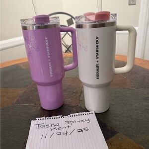 Stanley + Starbucks Cherry Blossom 30oz Travel Mugs - Lavender and White